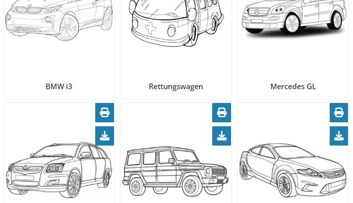 Auto-Malvorlagen für Kinder